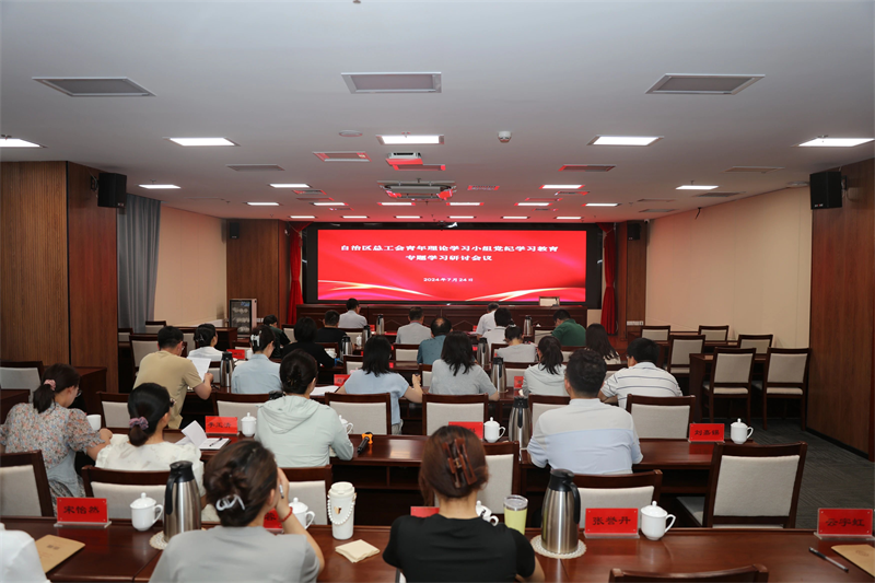7月24日，自治区总工会召开青年理论学习小组党纪学习教育专题学习研讨会议