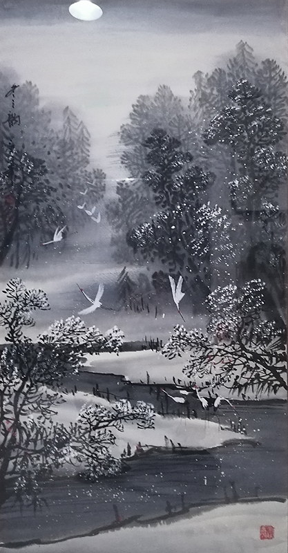 鹤之乡    （绘画  贺立山）