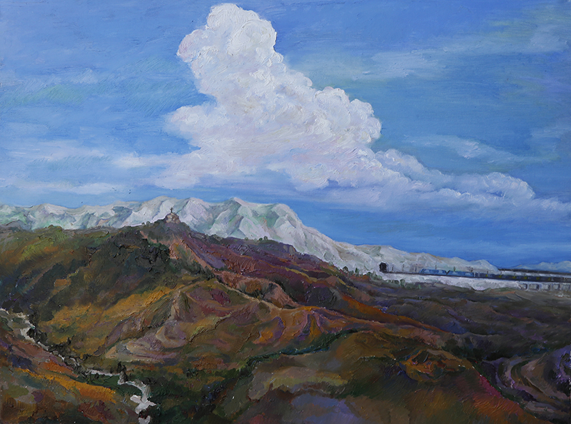 103《追风蹑景过阴山》（油画）作者：特木勒 尺寸80×60.jpg